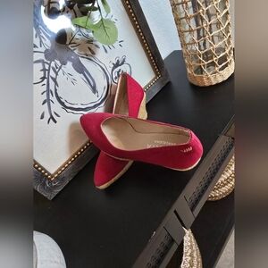 Viscata Women’s Roses Canvas V Cut Espadrilles Wedges Red Size 9